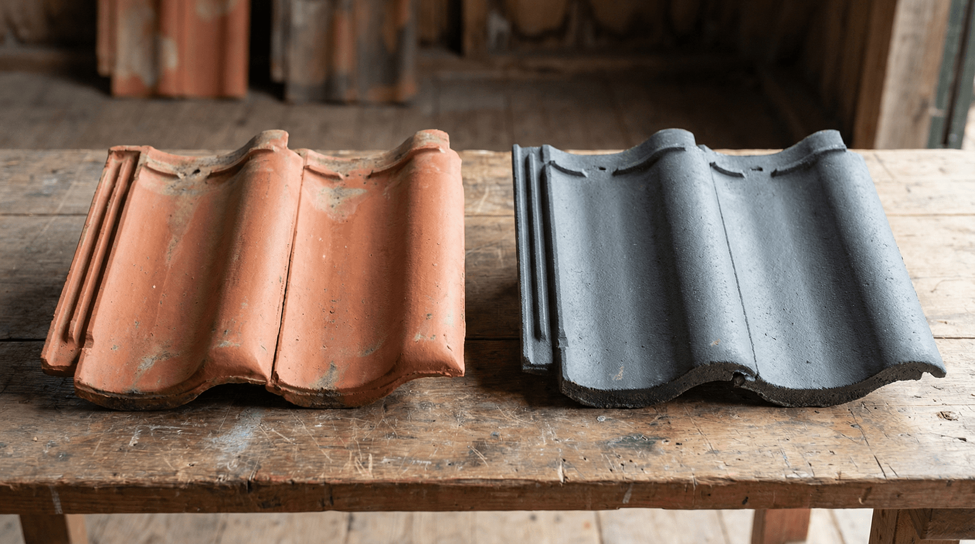 Dakdekker die nieuwe dakpannen plaatst op een gerenoveerd dak